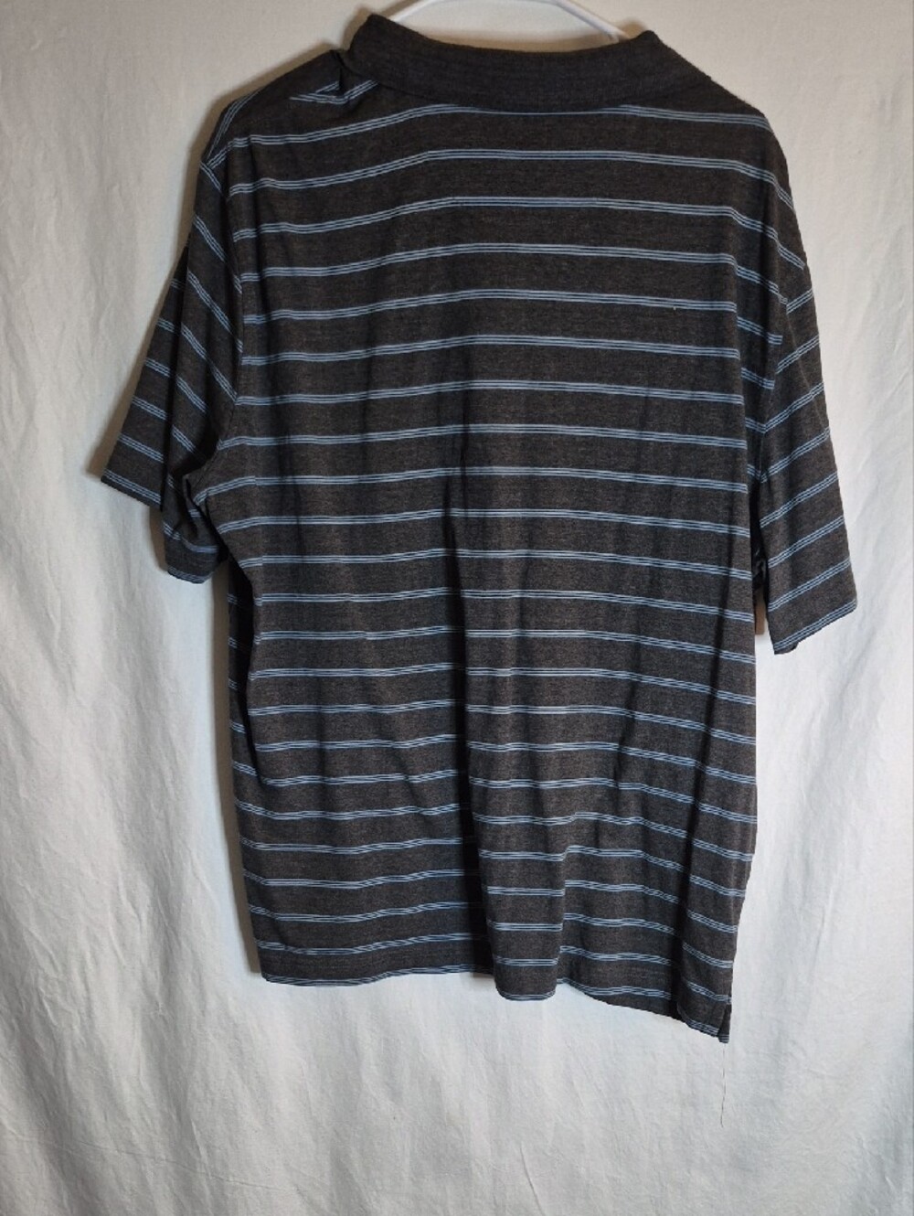 George Men’s Charcoal Gray Polo with Light Blue Stripe Detail - Picture 5 of 5